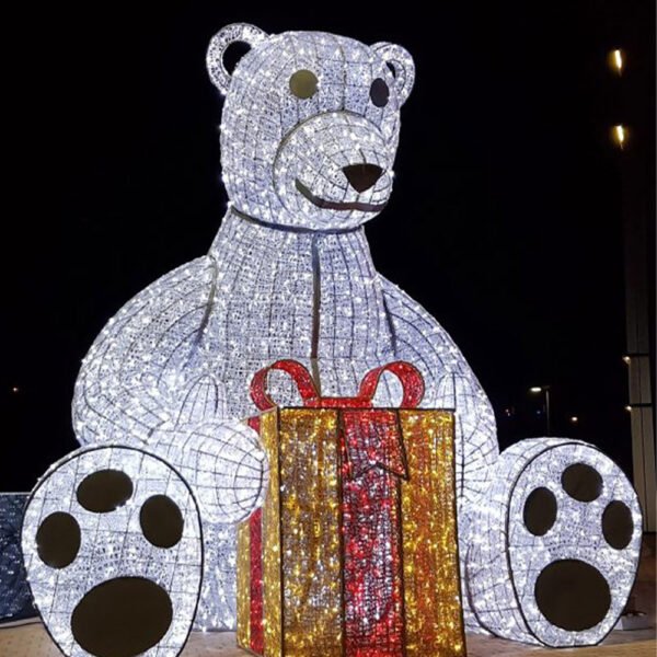 Customized Giant Polar Bear 3d LED Motif Light Christmas Decorations - Image 7