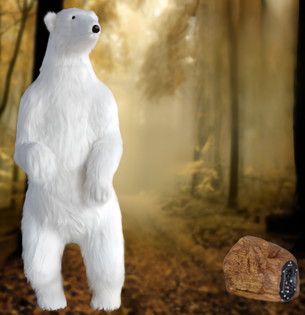 Life Size Polar Bear Plush Ornament Animatronic Animal Bear Statue Christmas Decoration - Image 4