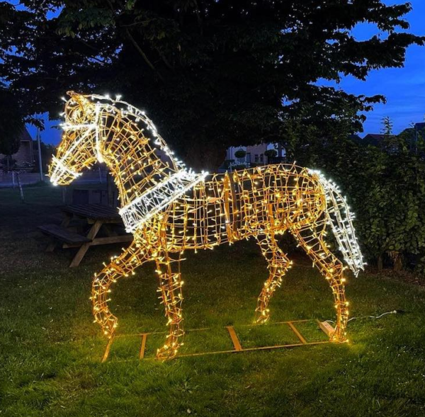 3D Led Lighted Decorative Animals Sculpture Horse Motif String Light Christmas Decoration - Image 3
