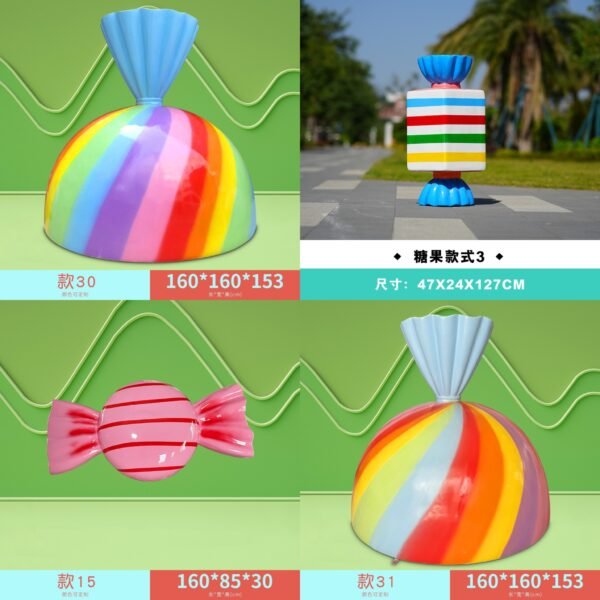 Custom Life Size Candy Sculpture Giant Candyland Display Fiberglass Sweets Models Sugar Themed Party Christmas Decorations - Image 5
