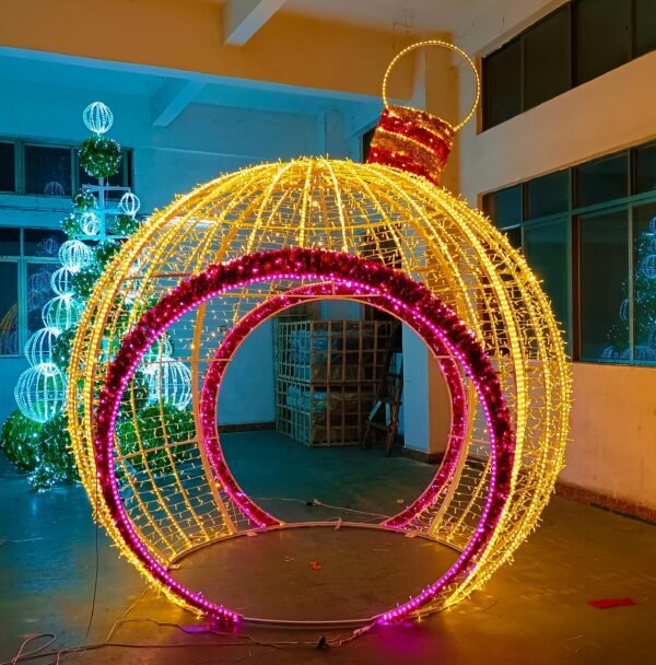 Customized Outdoor Street LED 3D Large Spheres Ornaments Lighting Christmas Ball Lights Decorations Supplies - Image 5