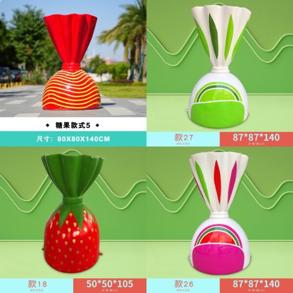 Custom Life Size Candy Sculpture Giant Candyland Display Fiberglass Sweets Models Sugar Themed Party Christmas Decorations - Image 6