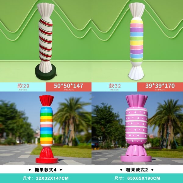 Custom Life Size Candy Sculpture Giant Candyland Display Fiberglass Sweets Models Sugar Themed Party Christmas Decorations - Image 7