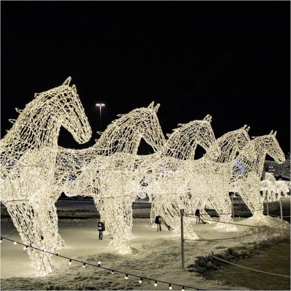 3D Led Lighted Decorative Animals Sculpture Horse Motif String Light Christmas Decoration - Image 5