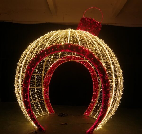 Commercial 3d Outdoor LED Lighted Christmas Sphere Decorations Christmas Arch Ball Motif Lights Ornaments - Image 2