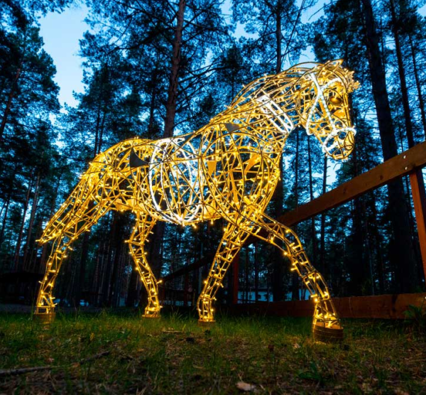 3D Led Lighted Decorative Animals Sculpture Horse Motif String Light Christmas Decoration - Image 6