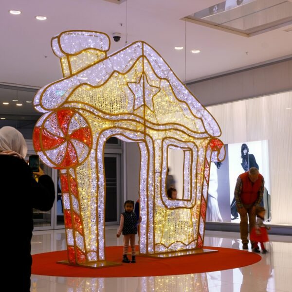 Gingerbread Candy House Arch Decor 3d Motif Light Christmas Decoration - Image 4