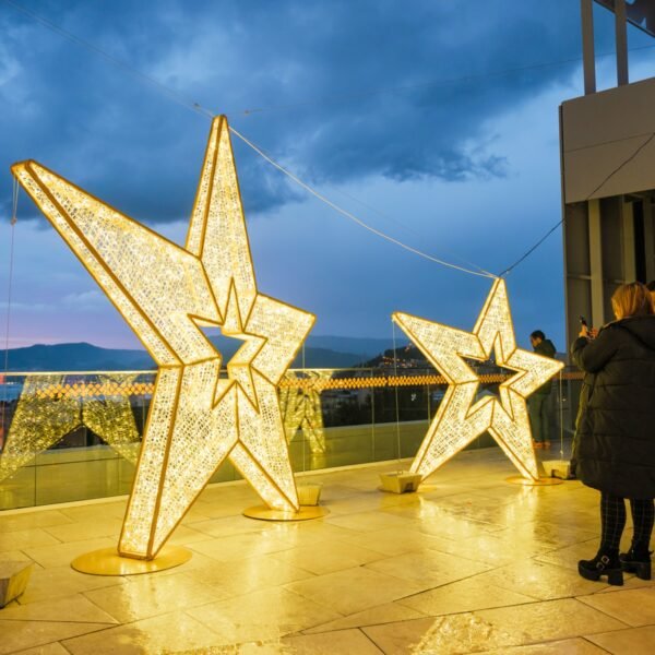 3D LED Star String Lights Christmas Decorations Star Motif Lights - Image 8