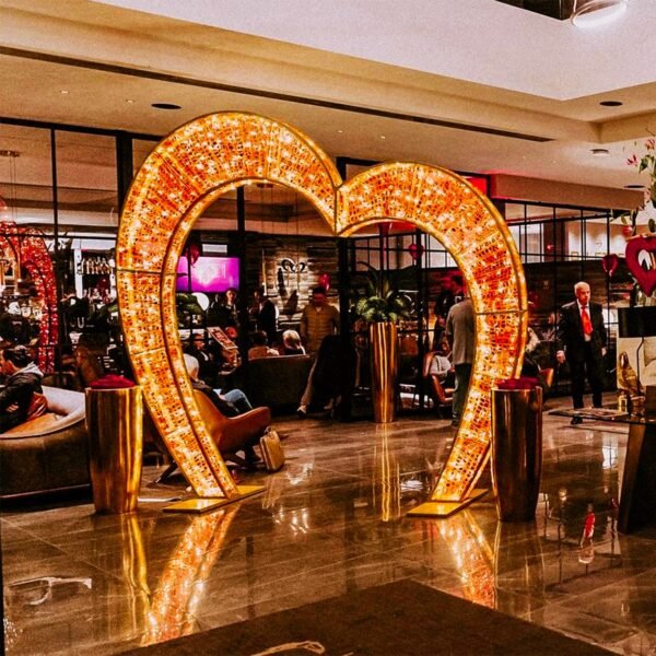 High Quality Outdoor 3D LED Heart Arch Lighting Christmas Decoration - Image 7