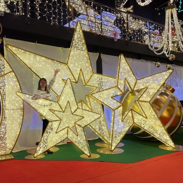 3D LED Star String Lights Christmas Decorations Star Motif Lights - Image 10