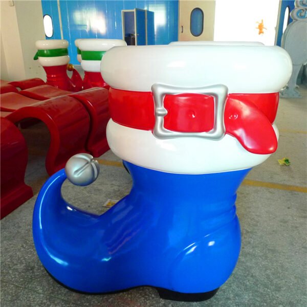 New Arrivals XMAS Decoration 120cm High Boot Fiberglass Material Christmas Santa Boot - Image 7