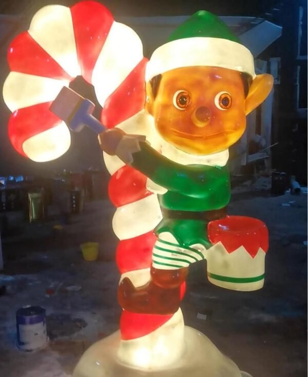Commercial Large LED Light Outdoor Christmas Decorations Fiberglass Resin Figure Christmas Elf Statue Ornaments - Image 2