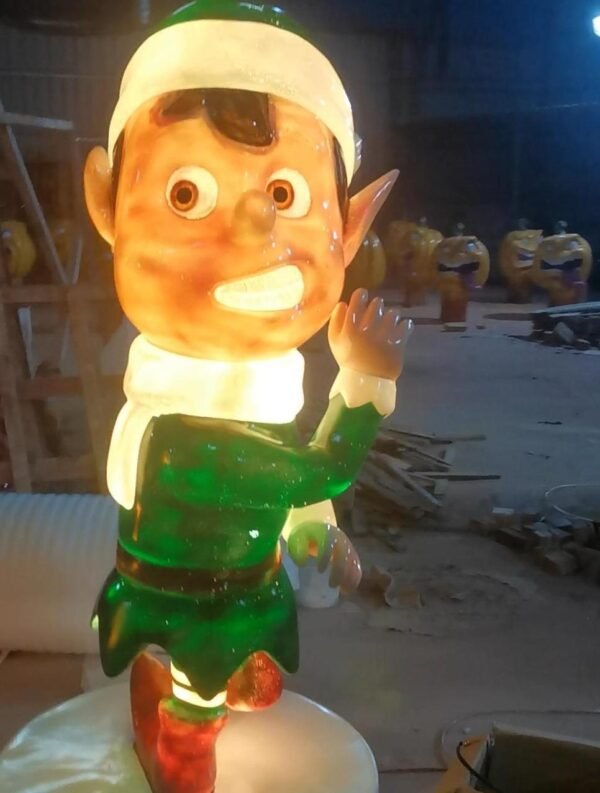Commercial Large LED Light Outdoor Christmas Decorations Fiberglass Resin Figure Christmas Elf Statue Ornaments - Image 4