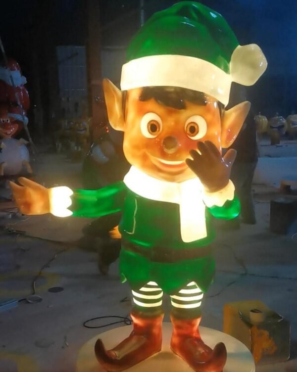 Commercial Large LED Light Outdoor Christmas Decorations Fiberglass Resin Figure Christmas Elf Statue Ornaments - Image 5