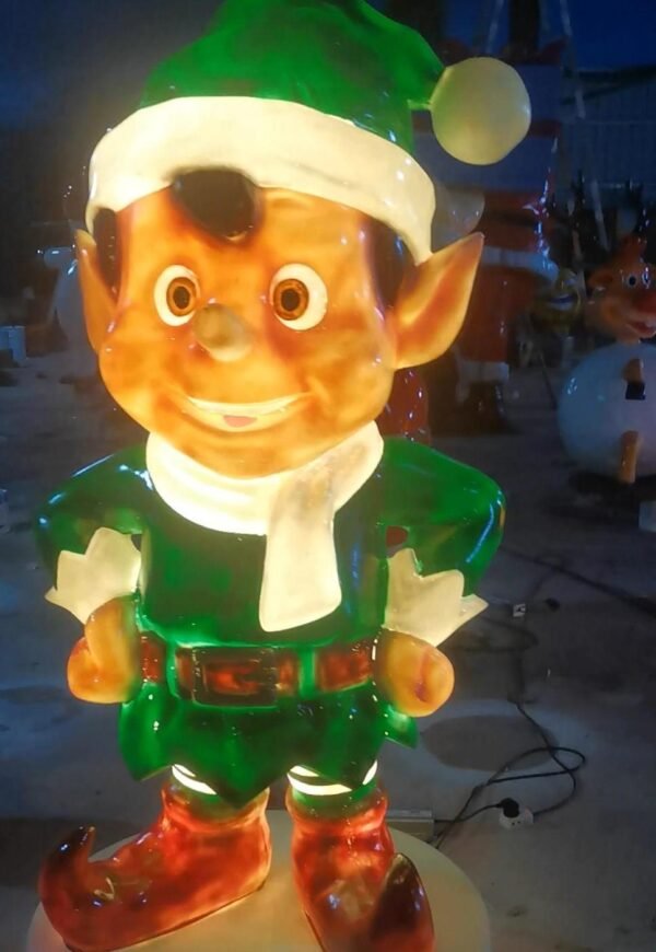 Commercial Large LED Light Outdoor Christmas Decorations Fiberglass Resin Figure Christmas Elf Statue Ornaments - Image 6