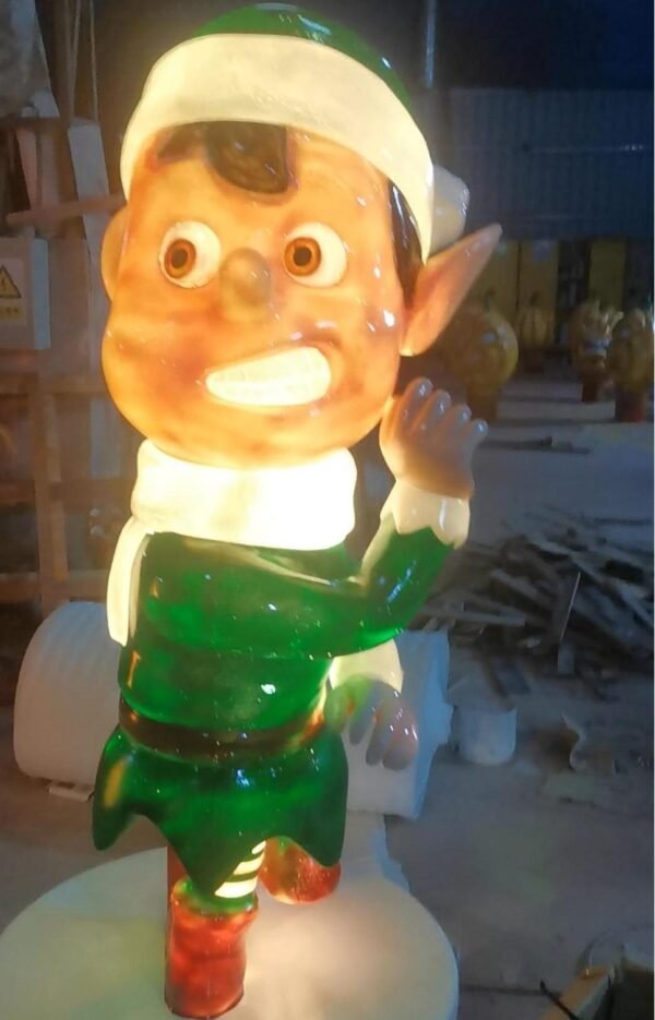 Commercial Large LED Light Outdoor Christmas Decorations Fiberglass Resin Figure Christmas Elf Statue Ornaments - Image 7