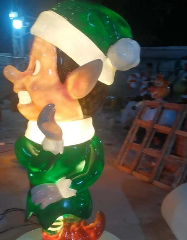 Commercial Large LED Light Outdoor Christmas Decorations Fiberglass Resin Figure Christmas Elf Statue Ornaments - Image 8