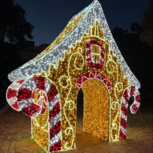 Gingerbread Candy House Arch Decor 3d Motif Light Christmas Decoration