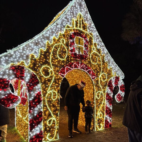 Gingerbread Candy House Arch Decor 3d Motif Light Christmas Decoration - Image 2