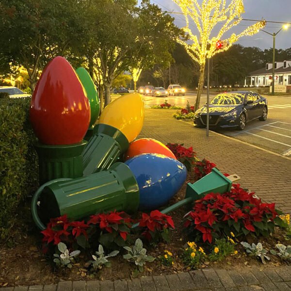 Commercial Fiberglass 6ft Large Outdoor Christmas Display Giant RGB LED C7 Lights Bulb Photo Op Prop Decorations - Image 6