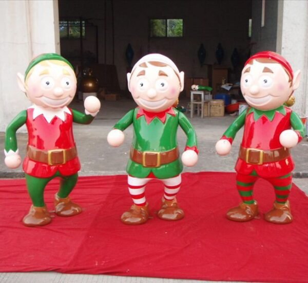 Commercial Outdoor Decorative Fiberglass Christmas Elf Statue Gift Elves Ornaments Fun Toy Large Christmas Decorations - Image 5