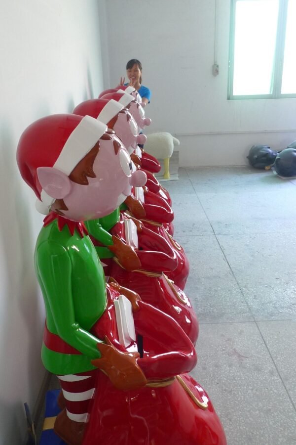 Commercial Outdoor Decorative Fiberglass Christmas Elf Statue Gift Elves Ornaments Fun Toy Large Christmas Decorations - Image 8