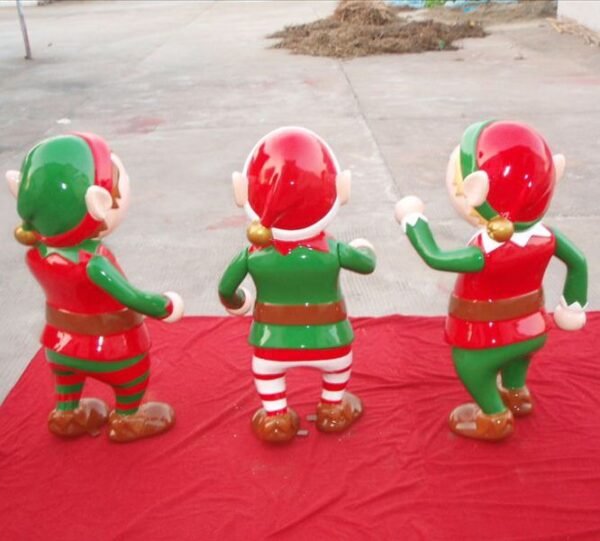 Commercial Outdoor Decorative Fiberglass Christmas Elf Statue Gift Elves Ornaments Fun Toy Large Christmas Decorations - Image 6