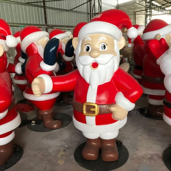 Commercial Led Lights Life Size Santa Claus Fiberglass Figures Christmas Decorations - Image 8