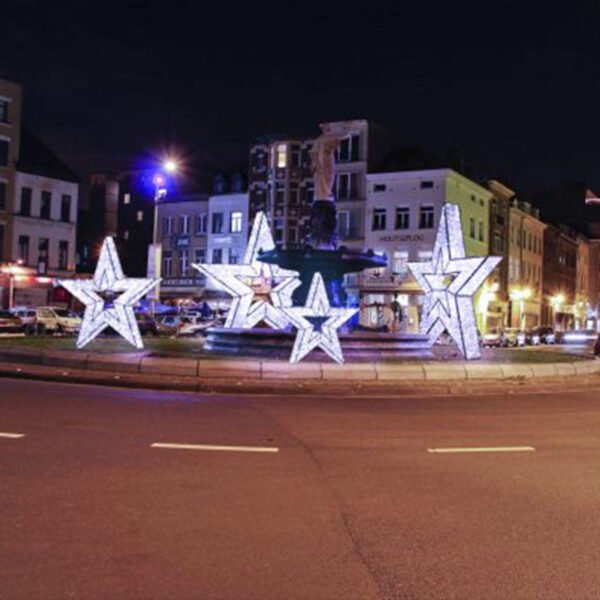 3D LED Star String Lights Christmas Decorations Star Motif Lights - Image 5