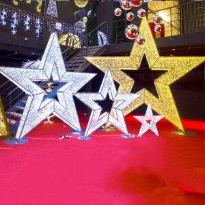 3D LED Star String Lights Christmas Decorations Star Motif Lights