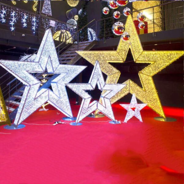 3D LED Star String Lights Christmas Decorations Star Motif Lights