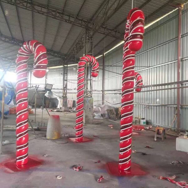 Commercial Fiberglass Products Balloons Air Set Large Candy Cane Giant Lollipop Outdoor Christmas Decorations with Light - Image 2