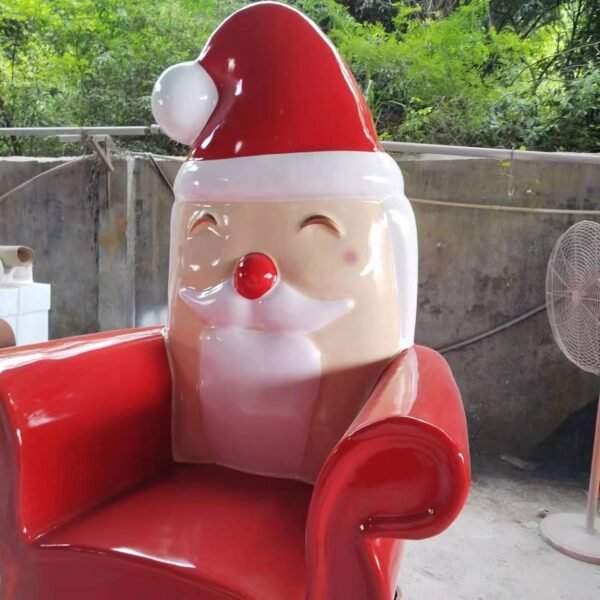 Commercial Ornaments Life Size Party Decoration Sets Xmas Decorations Outdoor Fiberglass Products Santa Throne Chair - Image 2