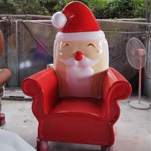 Commercial Ornaments Life Size Party Decoration Sets Xmas Decorations Outdoor Fiberglass Products Santa Throne Chair
