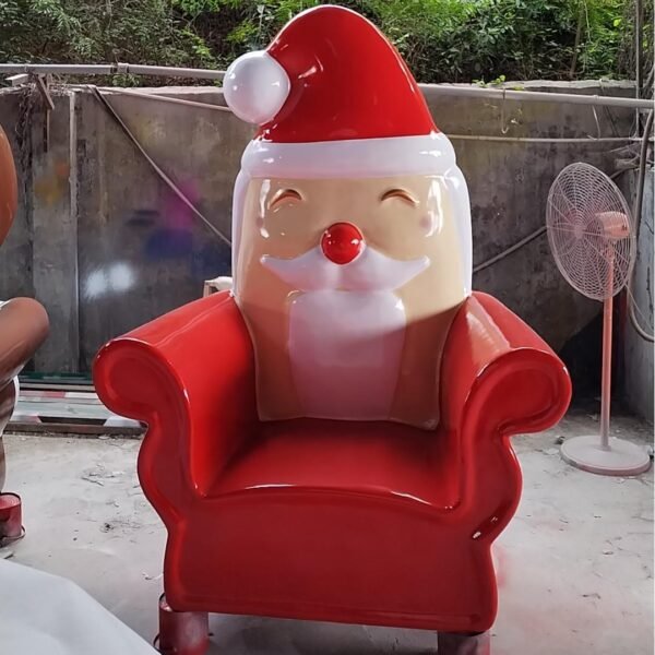 Commercial Ornaments Life Size Party Decoration Sets Xmas Decorations Outdoor Fiberglass Products Santa Throne Chair