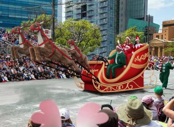 Outdoor Life Size Santa Claus Sleigh Ornaments Electric Christmas Sleigh Decoration