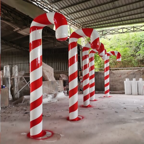 Commercial Fiberglass Products Balloons Air Set Large Candy Cane Giant Lollipop Outdoor Christmas Decorations with Light - Image 7