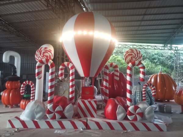 Commercial Fiberglass Products Balloons Air Set Large Candy Cane Giant Lollipop Outdoor Christmas Decorations with Light