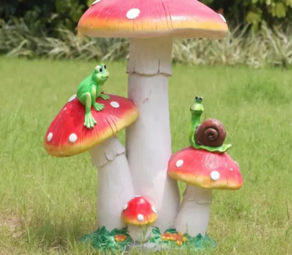 Commercial Life Size Mushroom Decor Statue Resin Fiberglass Crafts Sculpture Outdoor Landscape Lights - Image 6
