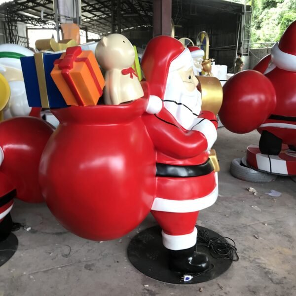 Commercial Led Lights Life Size Santa Claus Fiberglass Figures Christmas Decorations - Image 2