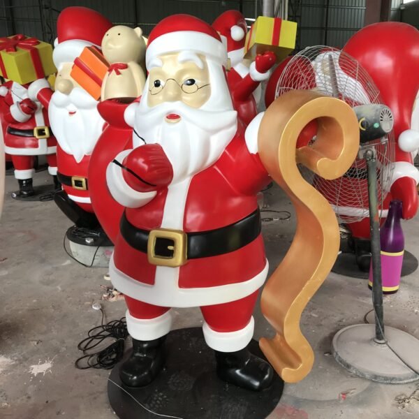 Commercial Led Lights Life Size Santa Claus Fiberglass Figures Christmas Decorations - Image 3