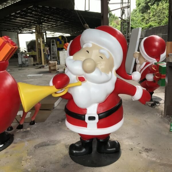 Commercial Led Lights Life Size Santa Claus Fiberglass Figures Christmas Decorations - Image 4