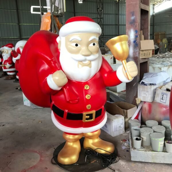 Commercial Led Lights Life Size Santa Claus Fiberglass Figures Christmas Decorations