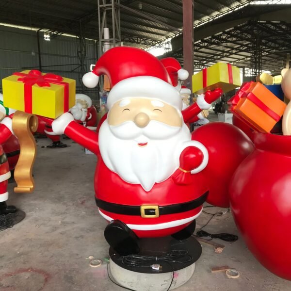 Commercial Led Lights Life Size Santa Claus Fiberglass Figures Christmas Decorations - Image 5