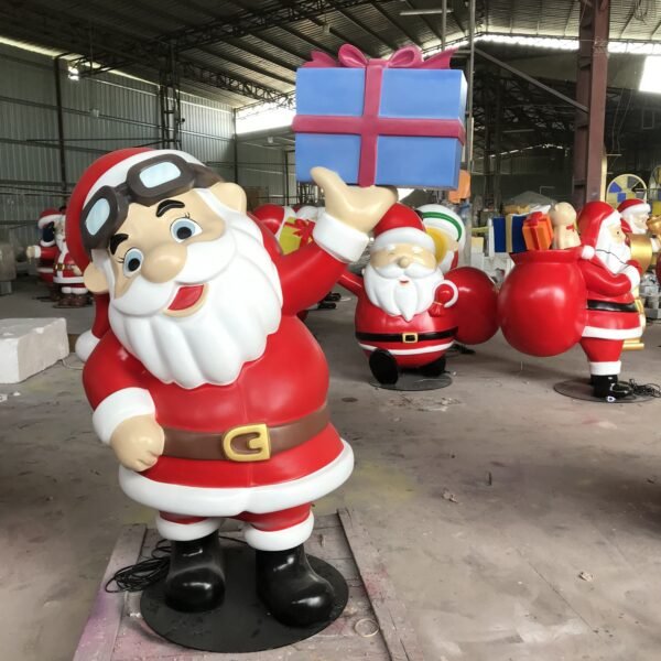 Commercial Led Lights Life Size Santa Claus Fiberglass Figures Christmas Decorations - Image 6