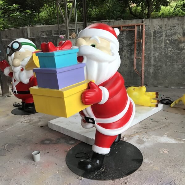 Commercial Led Lights Life Size Santa Claus Fiberglass Figures Christmas Decorations - Image 7