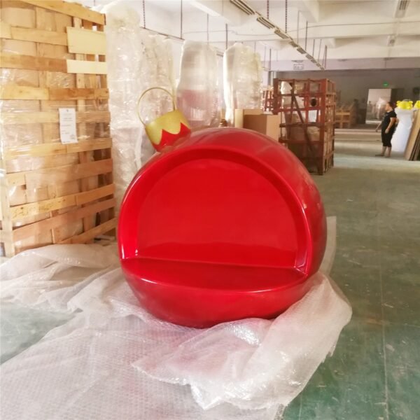 Commercial Display Seats Fiberglass Resin Status Outdoor Christmas Decorations Large Hotel Chairs Christmas Ball Seat - Image 7
