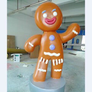 Commercial XMAS Decor Life Size Crafts Ornaments Fiberglass Outdoor Christmas Decoration Large Gingerbread Men Girl Boy