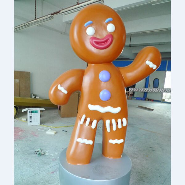 Commercial XMAS Decor Life Size Crafts Ornaments Fiberglass Outdoor Christmas Decoration Large Gingerbread Men Girl Boy
